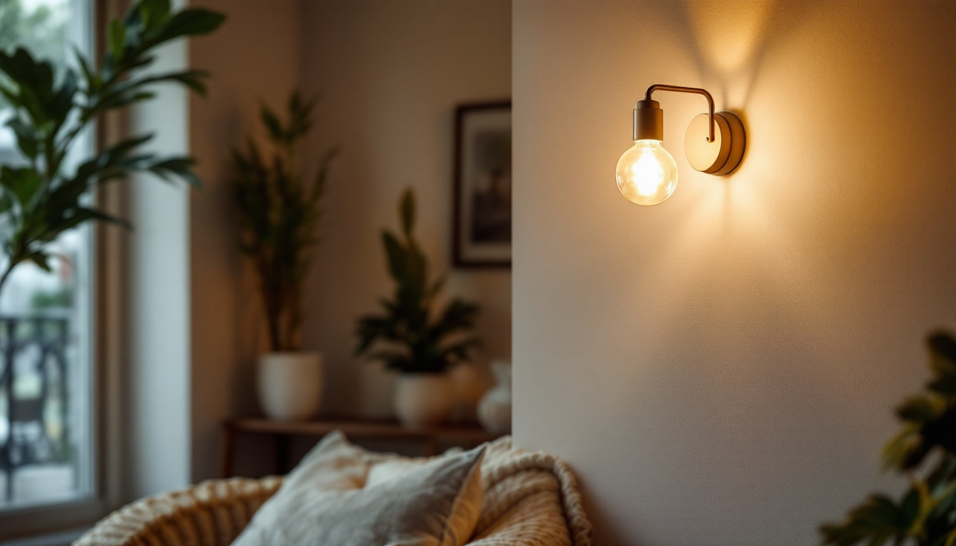 A photograph of a cozy living space featuring a stylish and affordable wall sconce