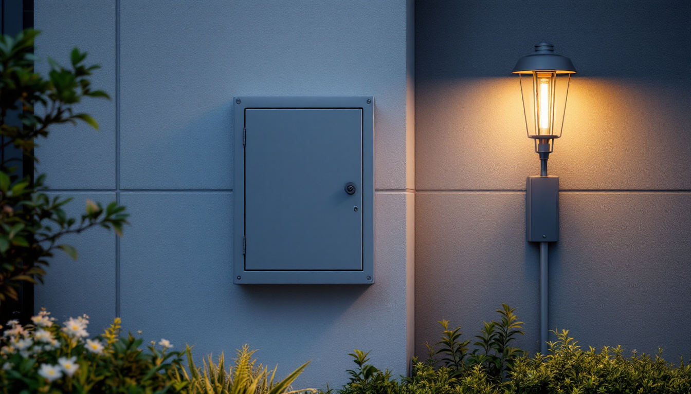 A photograph of a well-installed outdoor electrical box with a protective cover