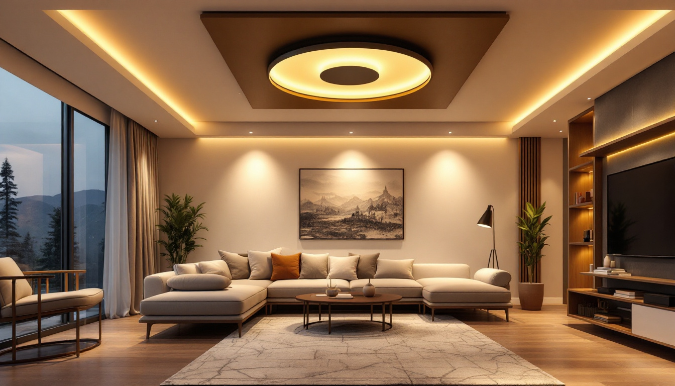 A photograph of a beautifully designed room showcasing various ceiling light fixture options