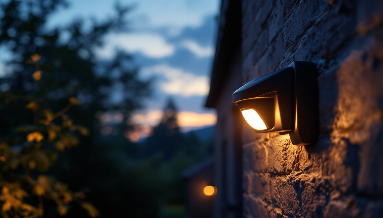 A photograph of a beautifully illuminated outdoor scene at dusk