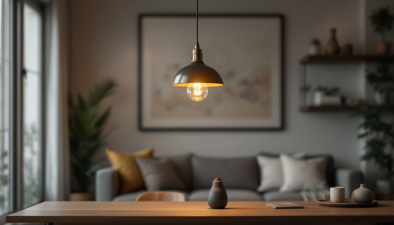 A photograph of a stylish yet affordable pendant light hanging in a beautifully designed living space