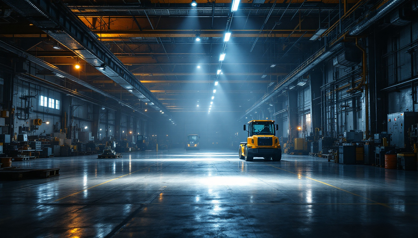 A photograph of a well-lit industrial space showcasing baselite lighting in action
