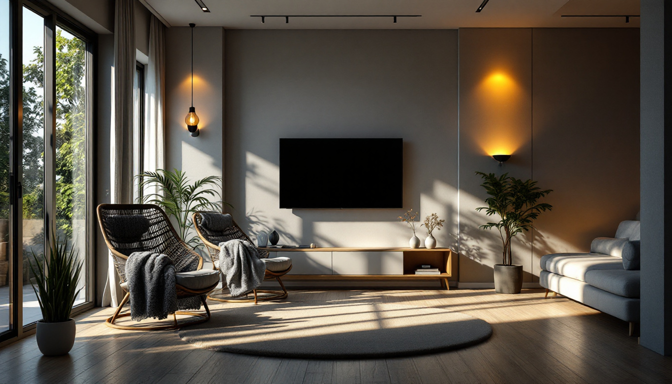 A photograph of a well-designed indoor space featuring various lighting options