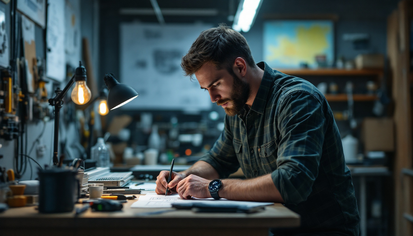A photograph of capture a photograph of an electrical engineer working on a t8 led conversion project