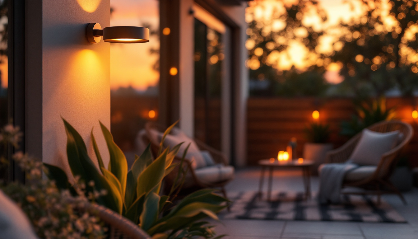 A photograph of a beautifully designed dusk to dawn light fitting installed in a cozy outdoor setting