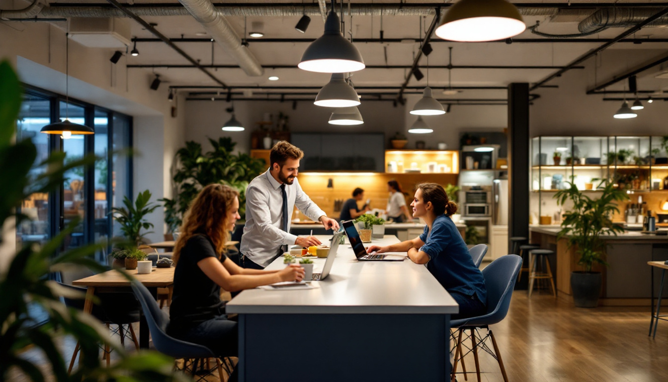 A photograph of a well-lit commercial space showcasing energy-efficient lighting solutions