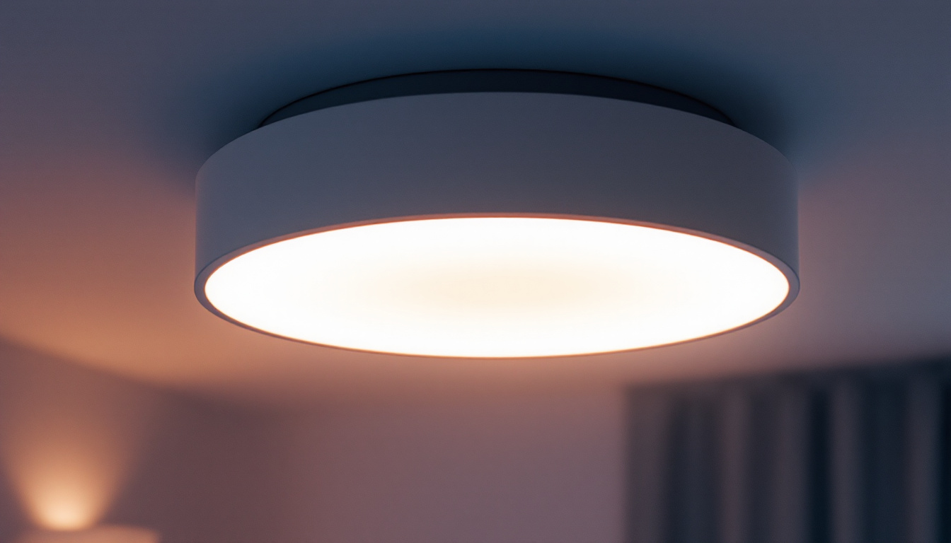 A photograph of a well-designed ceiling light fixture in a stylish interior setting