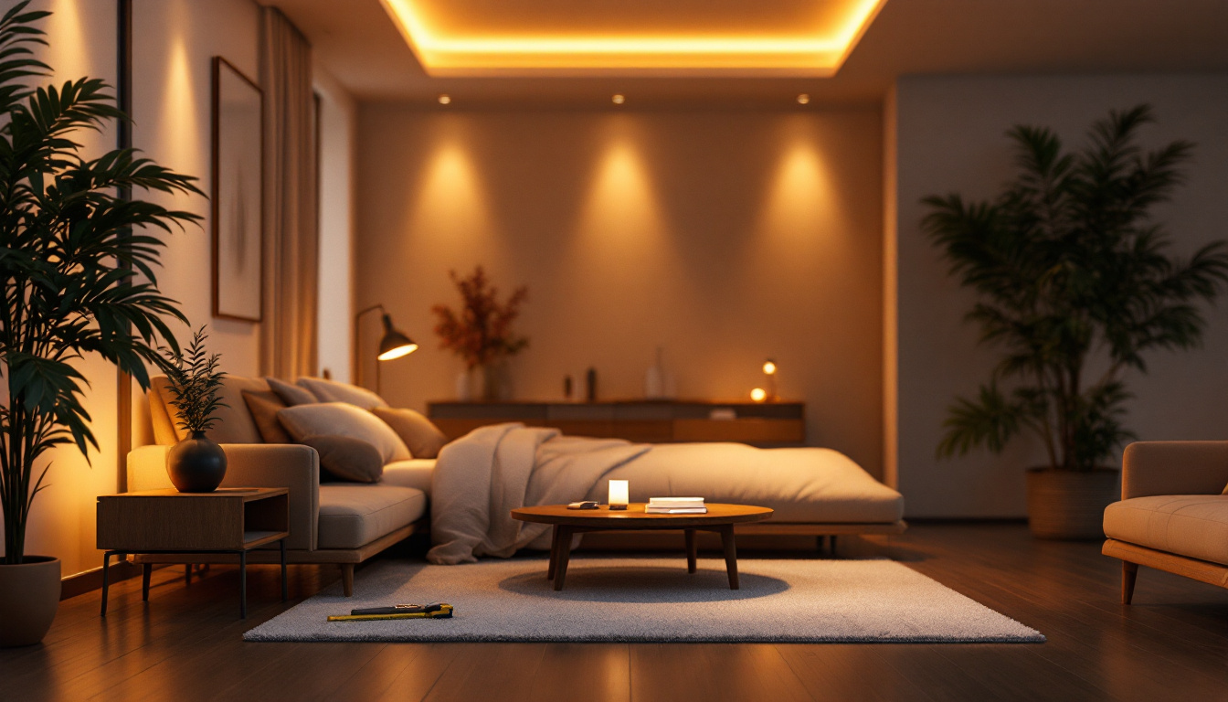 A photograph of a beautifully designed room featuring recessed lighting in various settings