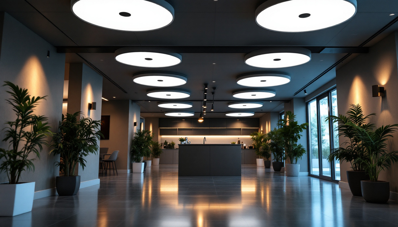 A photograph of a modern commercial space featuring sleek recessed lighting installations that highlight the ambiance and functionality of the environment