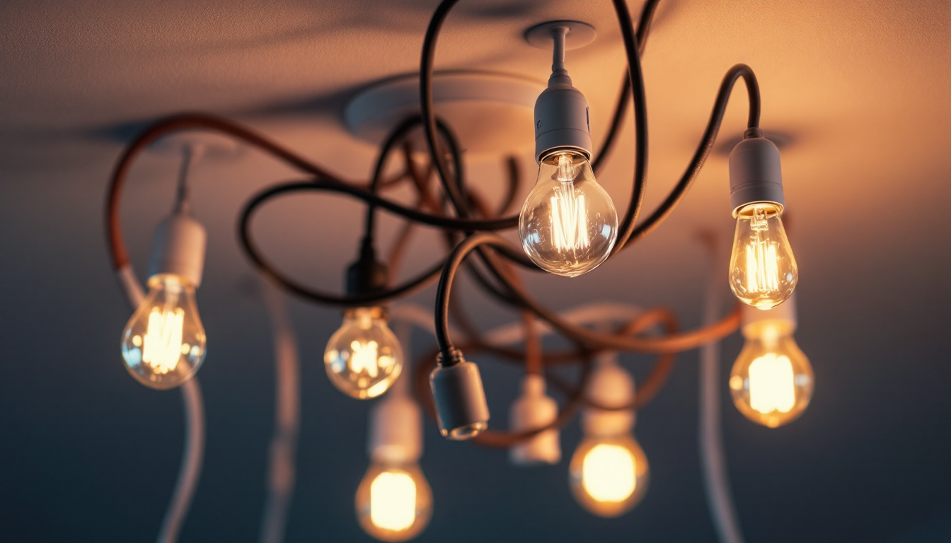 A photograph of a close-up view of various ceiling fixture components