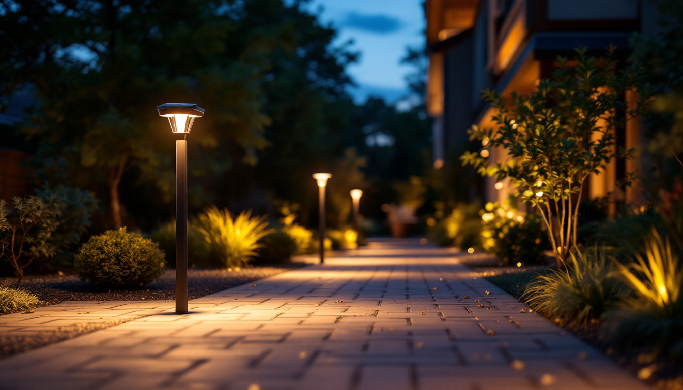 A photograph of a beautifully illuminated outdoor space at dusk