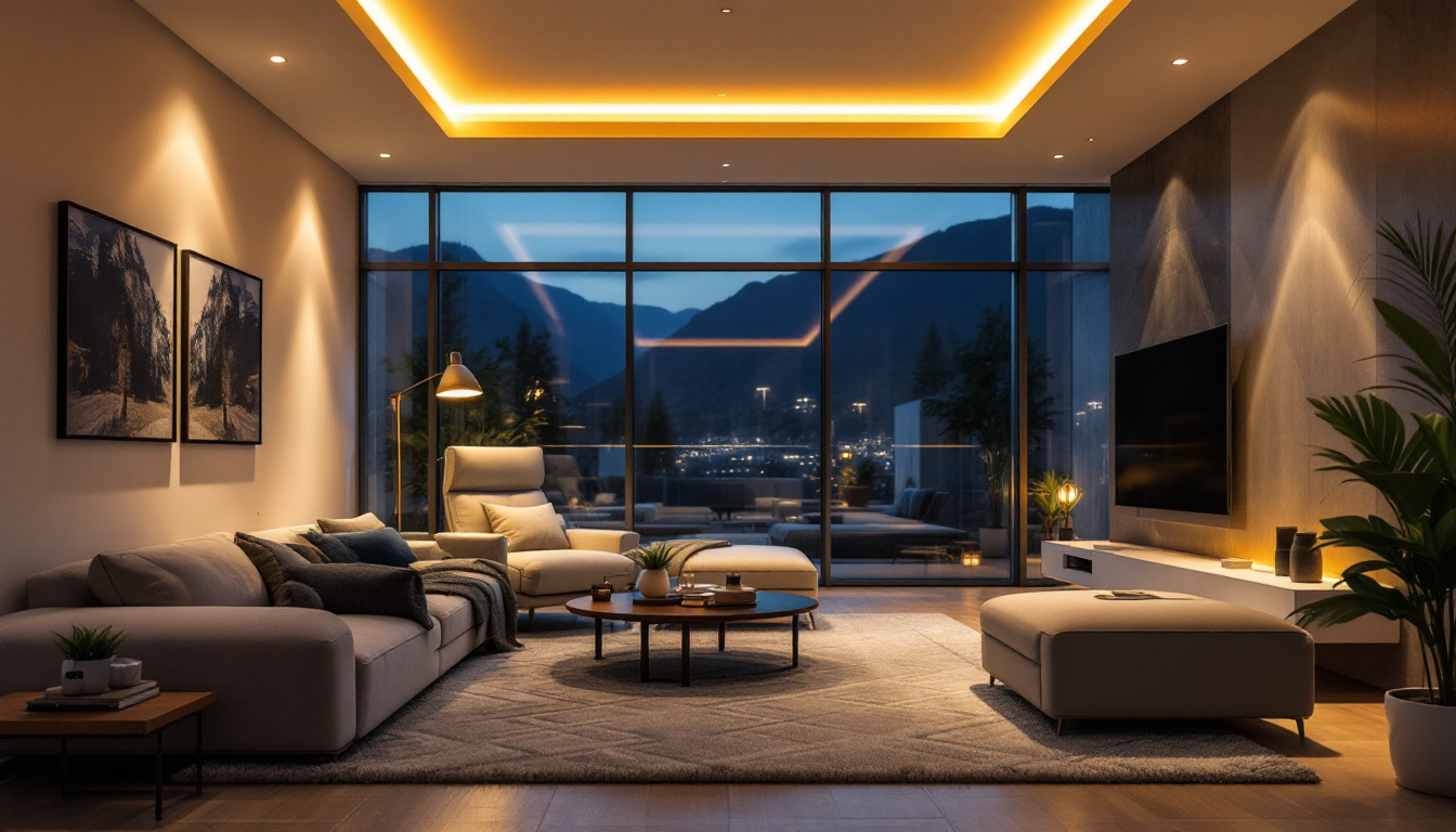 A photograph of a well-lit interior space featuring various styles of top-rated led recessed lighting