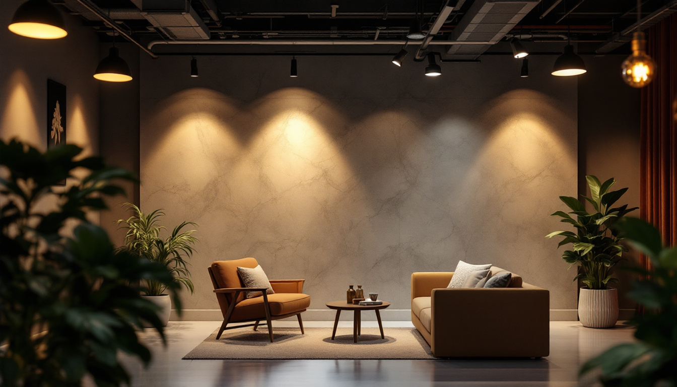 A photograph of a well-designed interior space featuring various styles of pot light trims in use