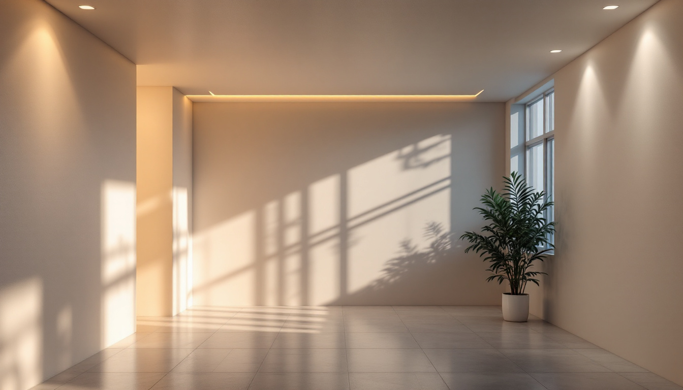 A photograph of a beautifully designed room featuring modern recessed lighting