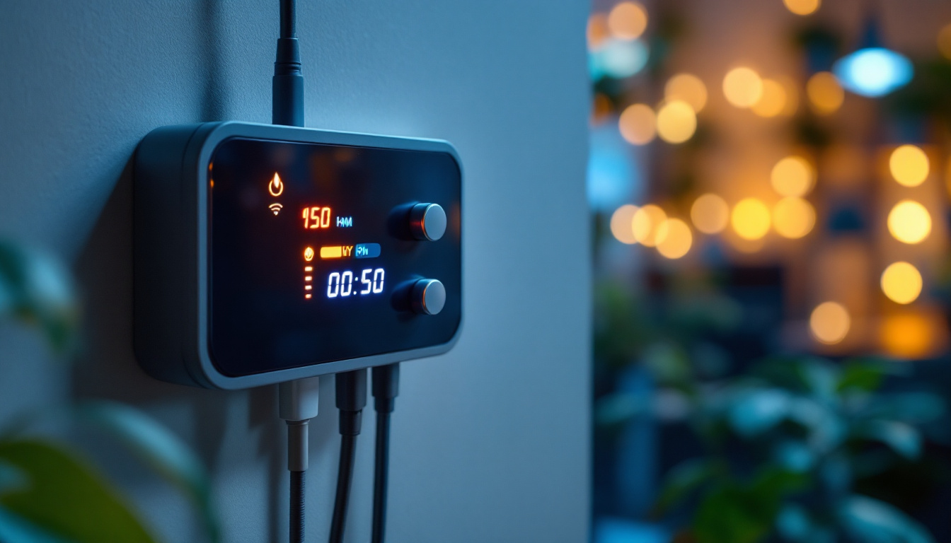 A photograph of a humidity switch integrated into a modern lighting setup