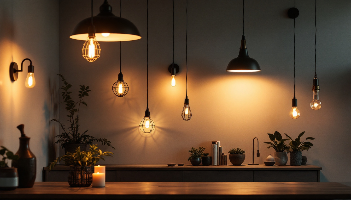 A photograph of a beautifully lit room showcasing a variety of stylish light fixtures