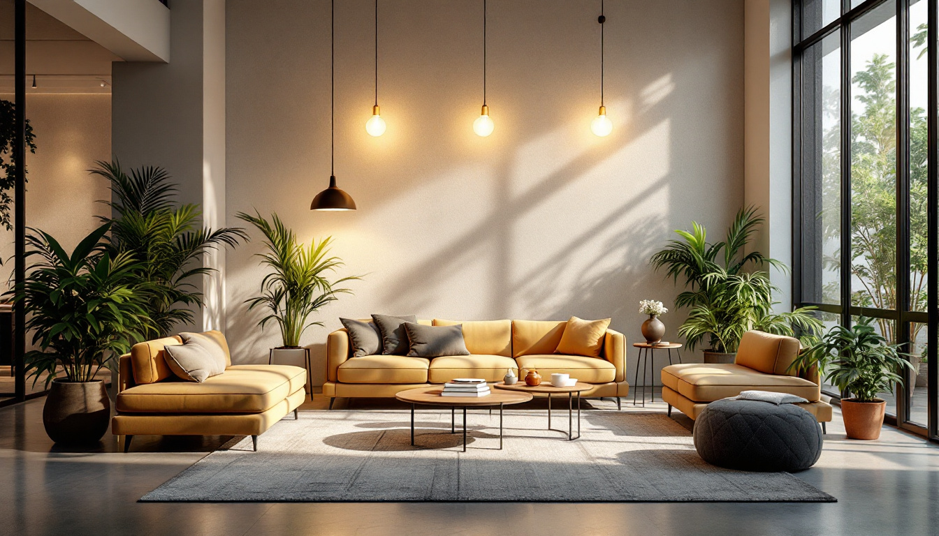 A photograph of a beautifully lit interior space showcasing innovative lighting designs by ceiline fan
