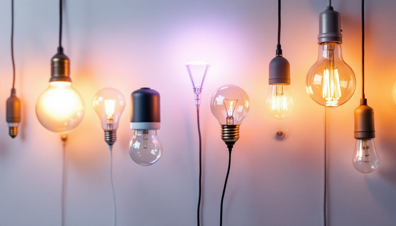 A photograph of a variety of light bulbs in different styles and designs