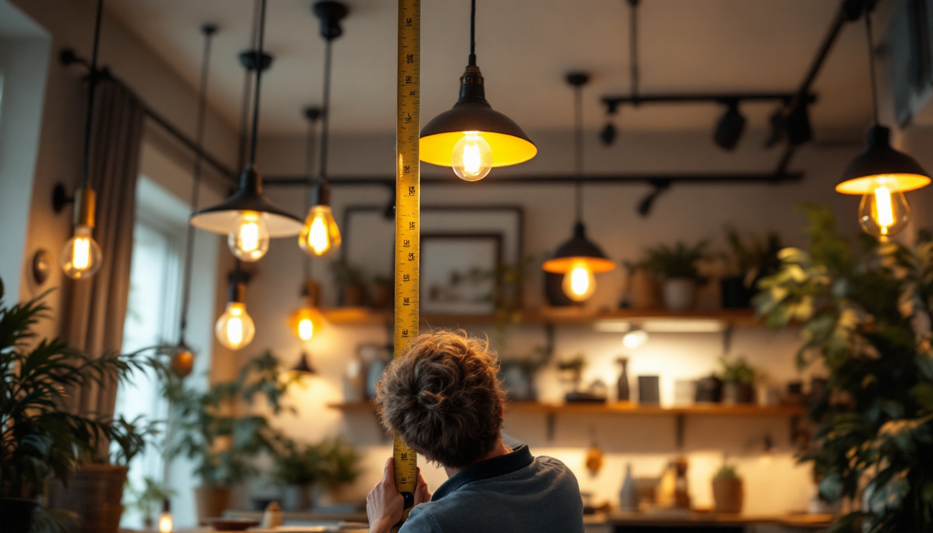 A photograph of a well-lit interior space showcasing various light fixtures