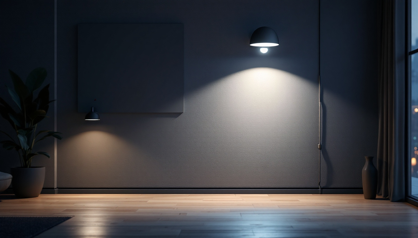 A photograph of a modern interior space featuring sleek wall-mounted lighting solutions that showcase innovative electrical engineering designs