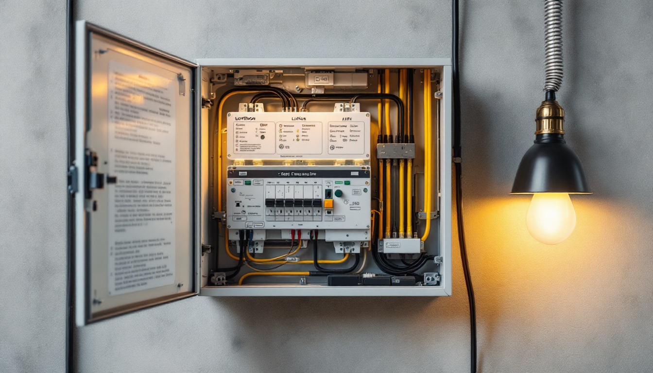 A photograph of a well-organized electrical box exterior
