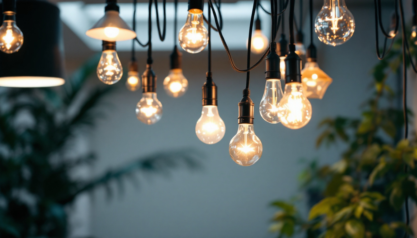 A photograph of a beautifully arranged light fixture showcasing its various components