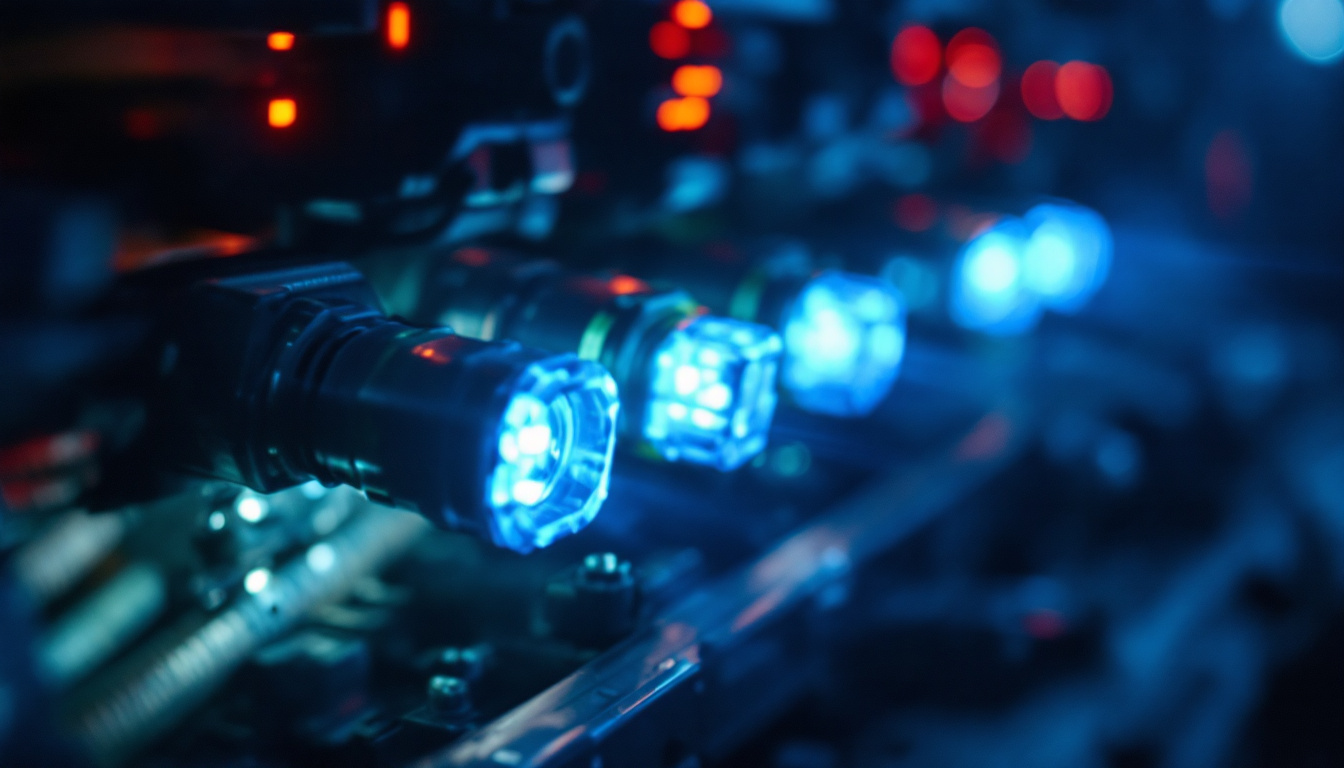 A photograph of a close-up of waterproof automotive connectors in use within a vehicle's lighting system