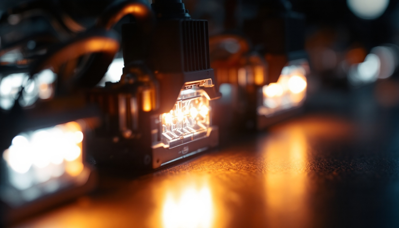 A photograph of a close-up shot of led lights in use