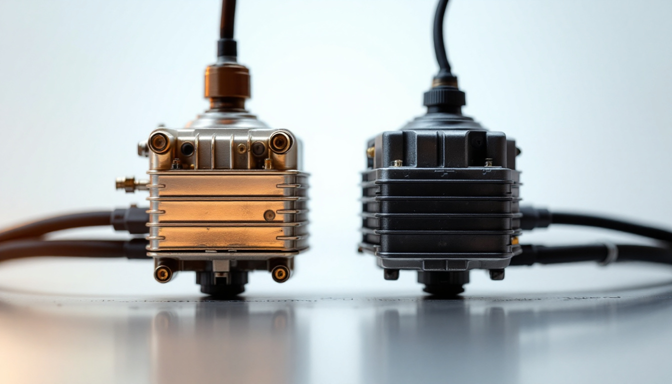A photograph of a close-up shot of a malfunctioning ballast alongside a well-functioning one