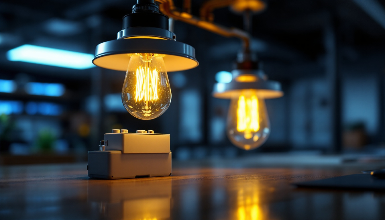 A photograph of a well-designed light fixture with its ballast prominently displayed