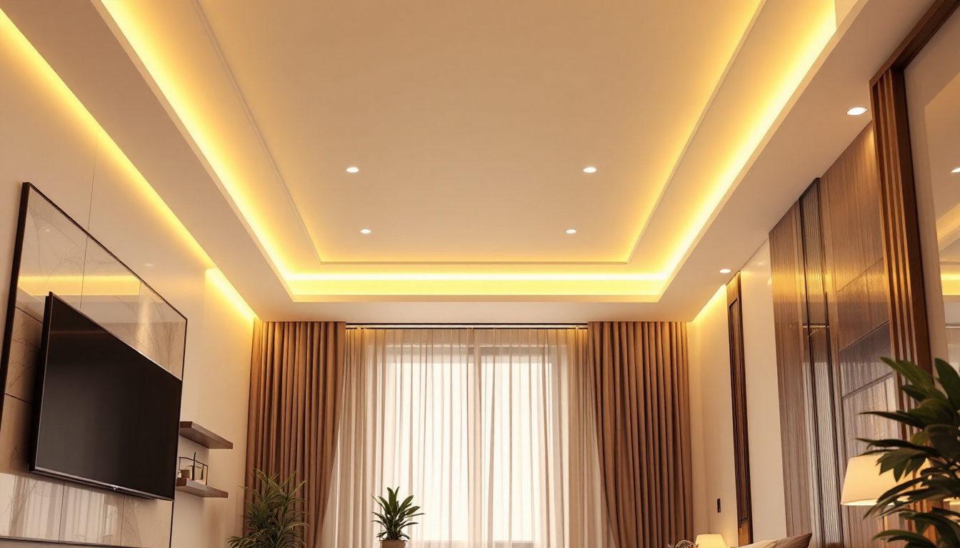 A photograph of a beautifully designed interior space featuring recessed lighting