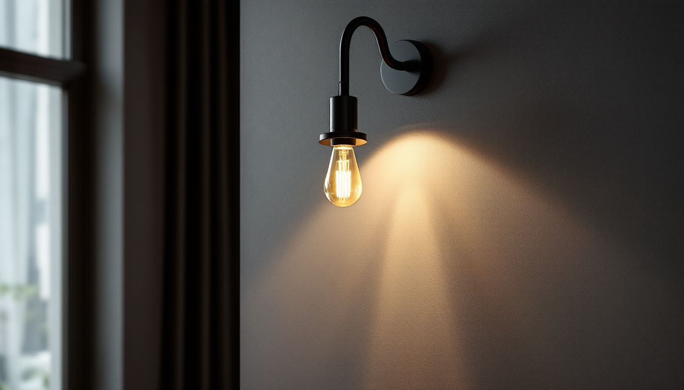 A photograph of a beautifully designed gooseneck sconce illuminating a stylish interior space