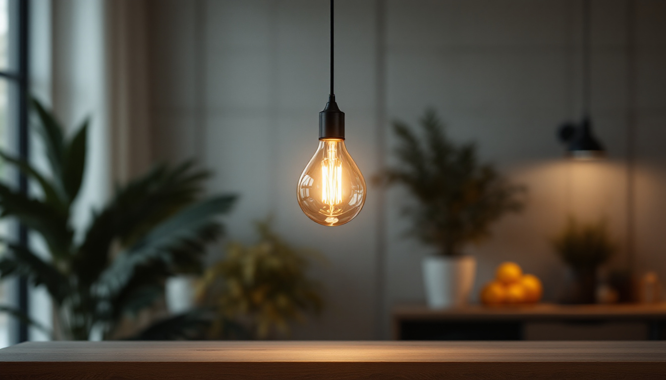A photograph of a stylish single light pendant hanging in an aesthetically pleasing setting
