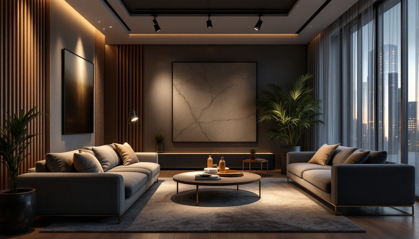 A photograph of a stylish interior featuring recessed spotlights in action