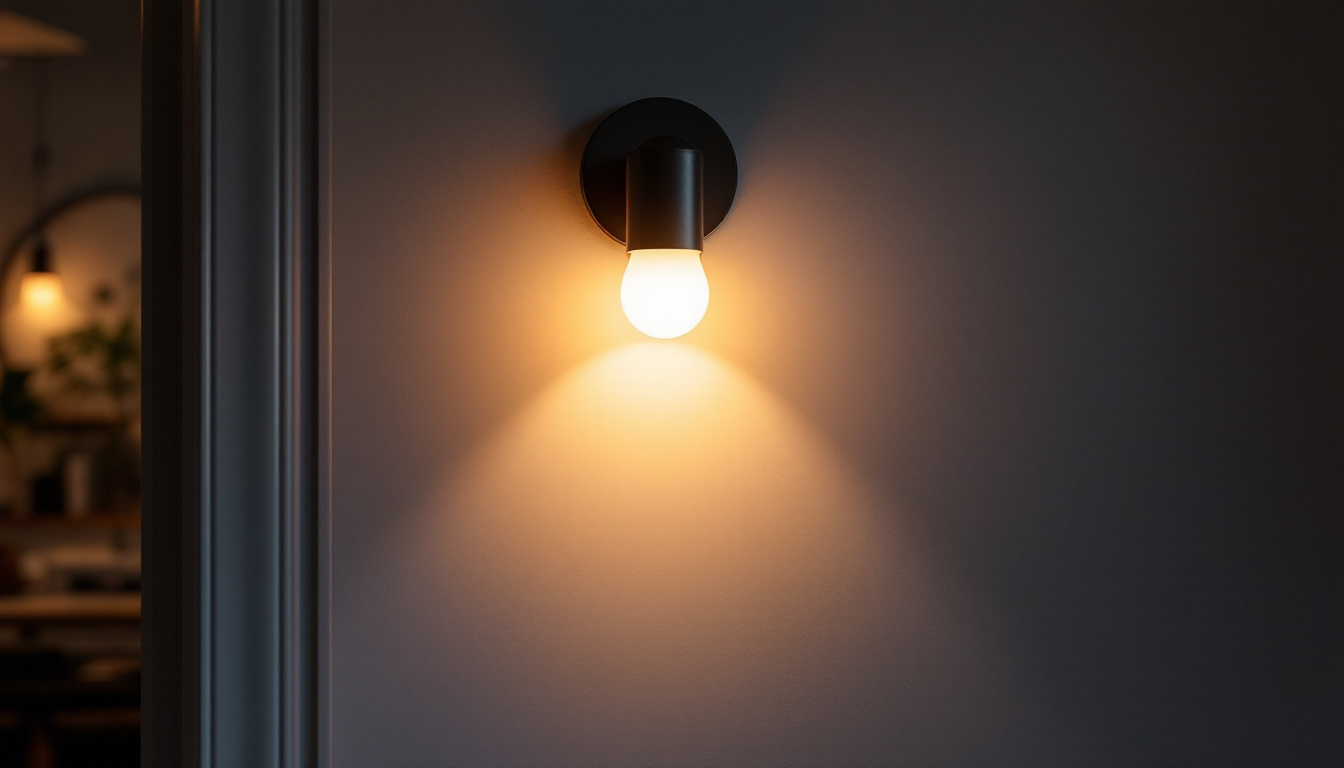 A photograph of a beautifully designed wall sconce illuminating a cozy interior space