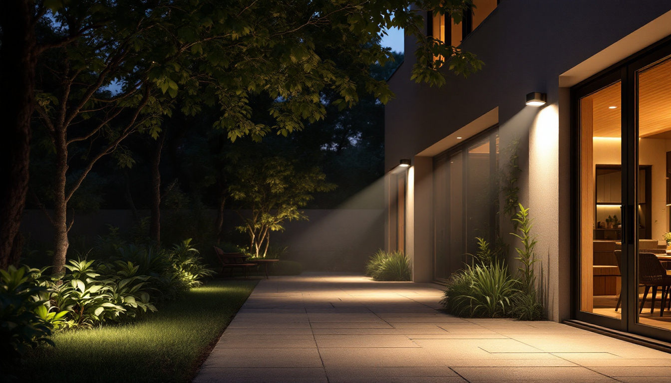 A photograph of a beautifully illuminated outdoor space at dusk
