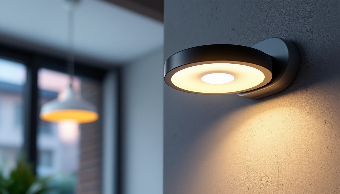 A photograph of a modern led light fixture integrated with a sleek motion detector