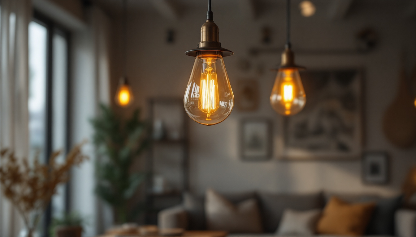 A photograph of a beautifully designed hanging pendant light in a stylish interior setting