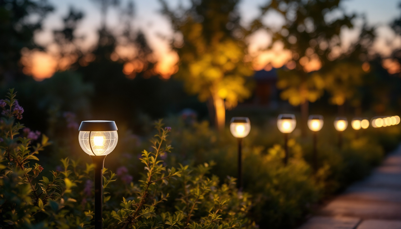 A photograph of a beautifully illuminated outdoor space at dusk