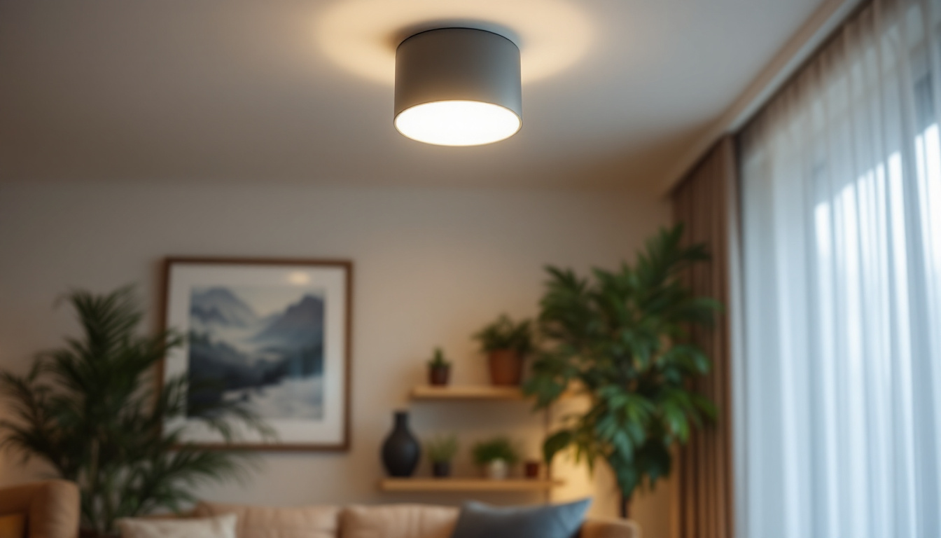 A photograph of a beautifully designed semi-flush ceiling light fixture in a well-lit