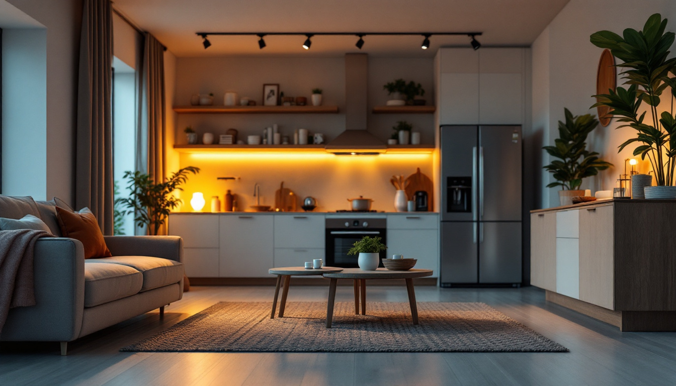 A photograph of a modern living space illuminated by 13w equivalent led bulbs