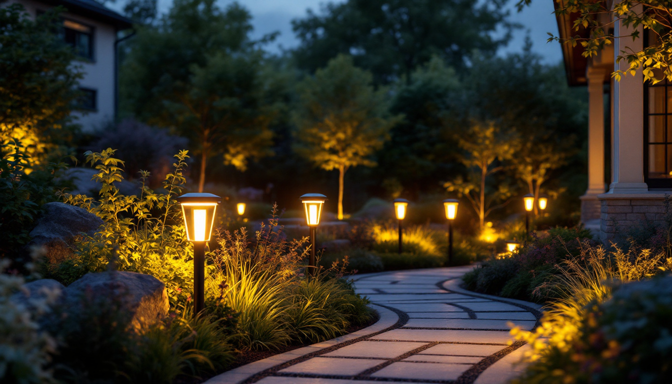 A photograph of a beautifully illuminated outdoor space at dusk