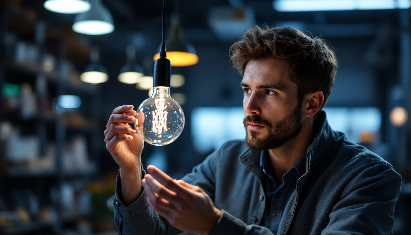 A photograph of a skilled engineer examining a sleek