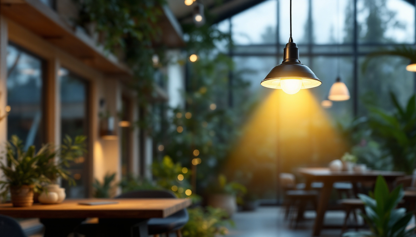 A photograph of a well-lit indoor or outdoor space showcasing a metal halide light fixture in use
