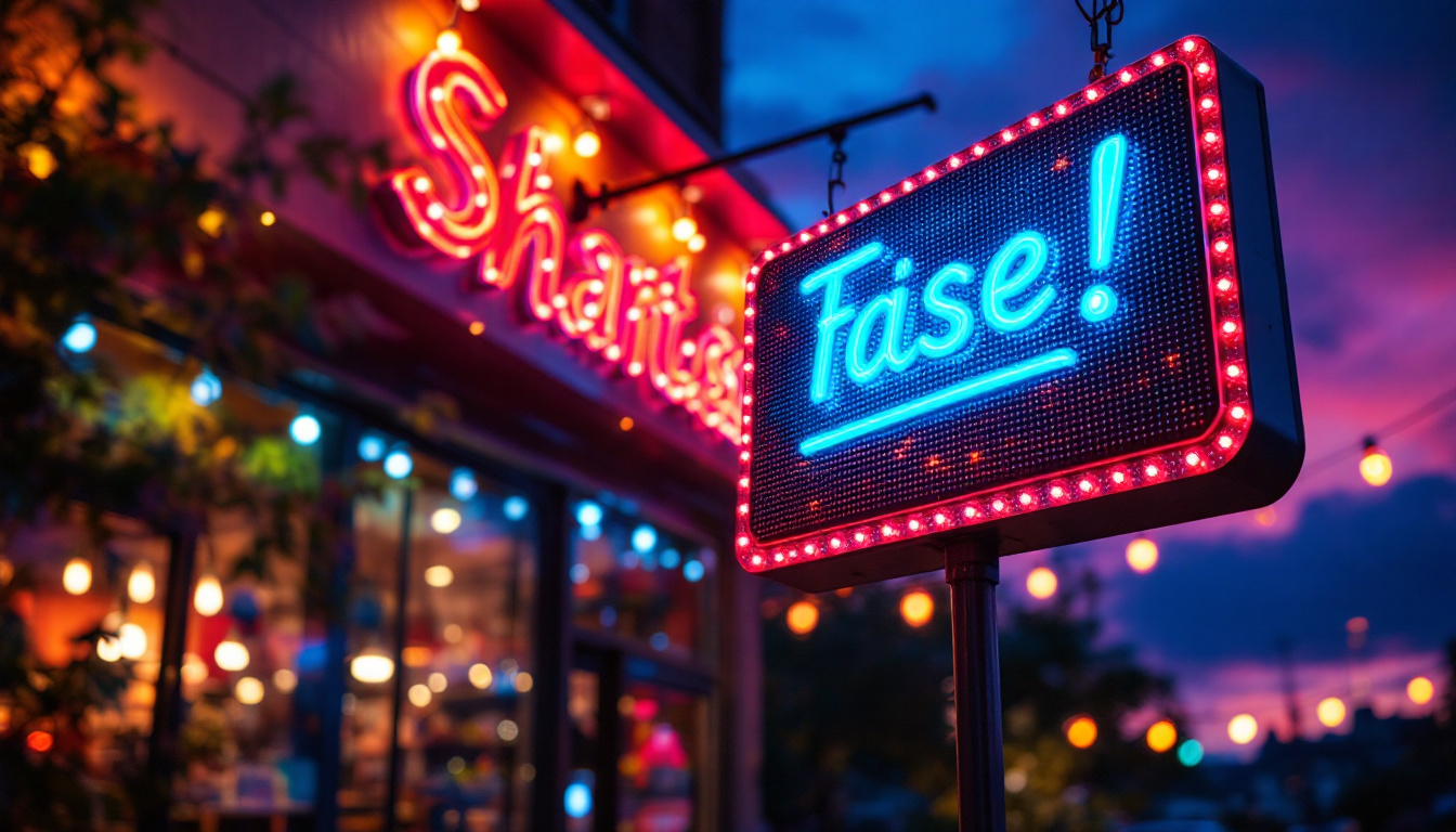 A photograph of a beautifully illuminated outdoor sign at dusk