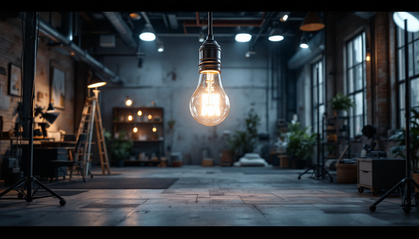 A photograph of a dynamic lighting setup showcasing both industrial and commercial environments