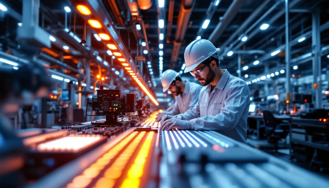 A photograph of a modern led factory interior
