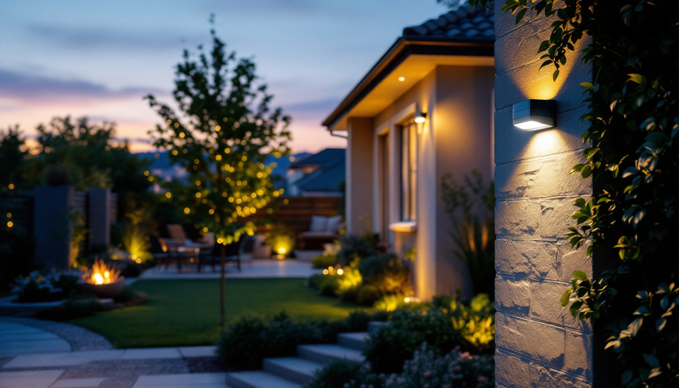 A photograph of a beautifully illuminated outdoor space at dusk