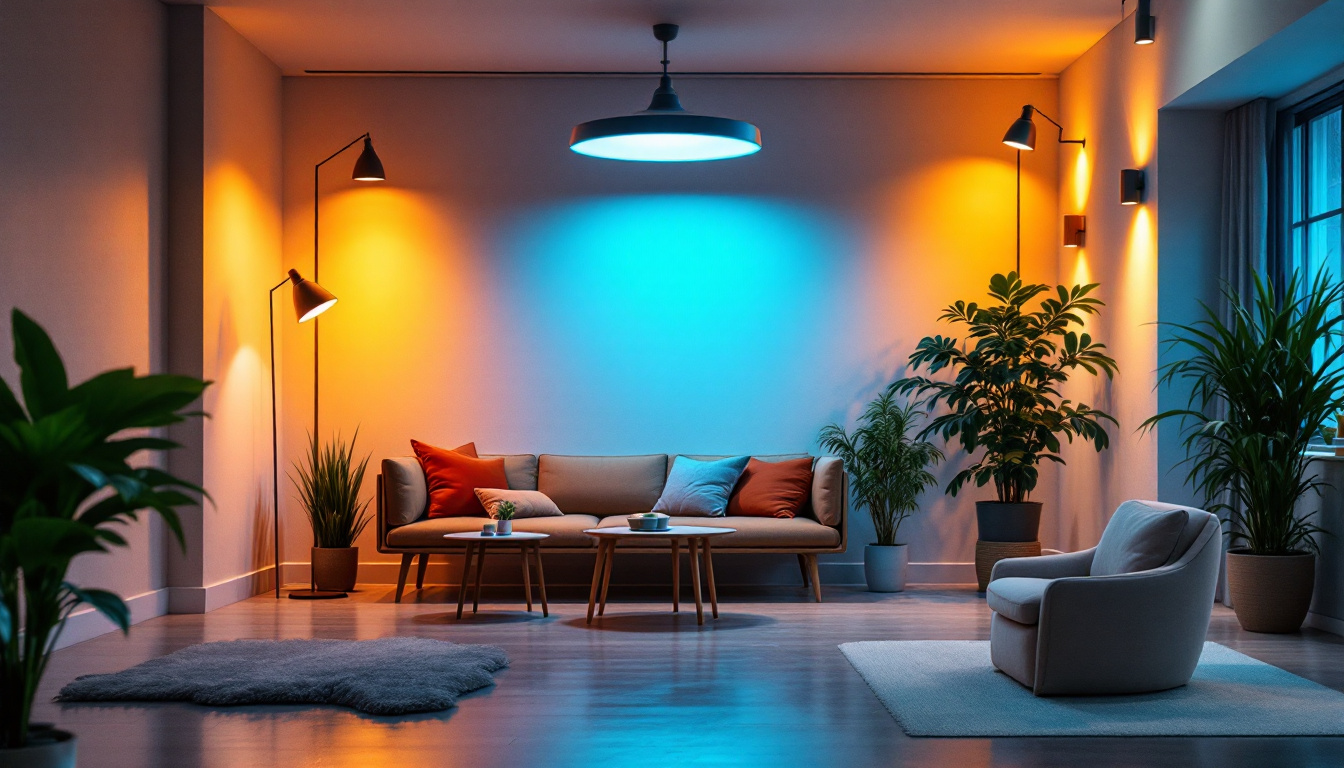 A photograph of a well-lit interior space showcasing various lighting fixtures that emit 4000k light