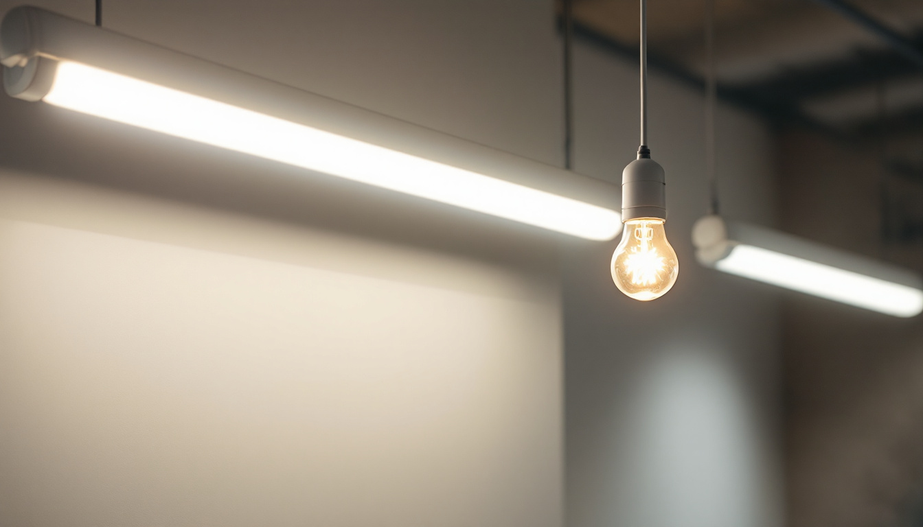 A photograph of a well-lit space showcasing t8 4ft led bulbs in use